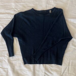 Tahari Dark Navy Crewneck Lightweight Sweater